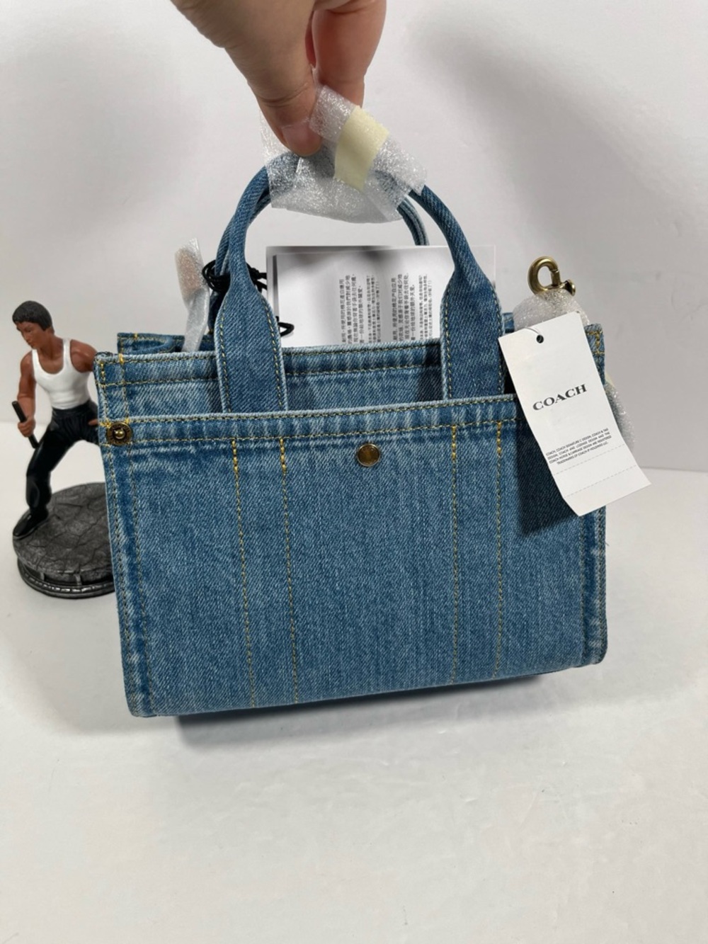 Coach Cargo Tote Bag 20 In Denim NWT - Picture 3 of 7